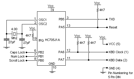 Schematic for PC Keyboard Decoder